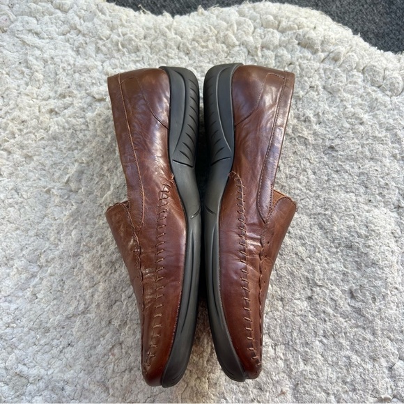 Walking Cradles Elite Brown Leather Slip On ELITE TIPPY Square Toed Loafers - Picture 6 of 14